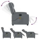 vidaXL Fotoliu de masaj electric rabatabil, gri, piele ecologică vidaXL Fotoliu de masaj electric rabatabil, gri, piele ecologică