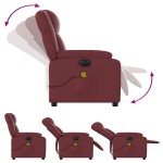 vidaXL Fotoliu de masaj electric rabatabil, roșu vin, piele ecologică