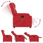 vidaXL Fotoliu electric de masaj rabatabil, roșu, piele ecologică vidaXL Fotoliu electric de masaj rabatabil, roșu, piele ecologică