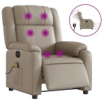 vidaXL Fotoliu electric masaj rabatabil, cappuccino, piele ecologică
