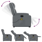 vidaXL Fotoliu rabatabil cu ridicare, gri, piele ecologică