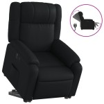 vidaXL Fotoliu rabatabil electric cu ridicare, negru, piele ecologică