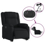 vidaXL Fotoliu rabatabil electric cu ridicare, negru, piele ecologică