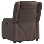 vidaXL Fotoliu rabatabil electric cu ridicare, maro, piele ecologică