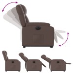 vidaXL Fotoliu rabatabil electric cu ridicare, maro, piele ecologică