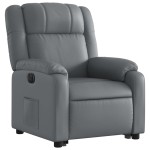 vidaXL Fotoliu rabatabil electric cu ridicare, gri, piele ecologică