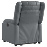 vidaXL Fotoliu rabatabil electric cu ridicare, gri, piele ecologică
