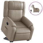 vidaXL Fotoliu rabatabil electric cu ridicare, cappuccino