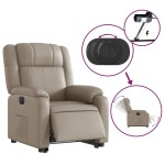 vidaXL Fotoliu rabatabil electric cu ridicare, cappuccino