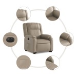 vidaXL Fotoliu rabatabil electric cu ridicare, cappuccino