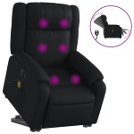 vidaXL Fotoliu electric masaj rabatabil cu ridicare, negru