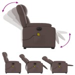 vidaXL Fotoliu electric masaj rabatabil cu ridicare, maro