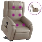 vidaXL Fotoliu electric masaj rabatabil cu ridicare, cappuccino