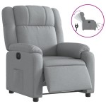 vidaXL Fotoliu rabatabil electric, gri deschis, textil