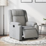 vidaXL Fotoliu rabatabil electric, gri deschis, textil