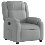 vidaXL Fotoliu rabatabil electric, gri deschis, textil