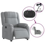 vidaXL Fotoliu rabatabil electric, gri deschis, textil