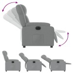vidaXL Fotoliu rabatabil electric, gri deschis, textil