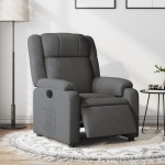 vidaXL Fotoliu rabatabil electric, gri închis, material textil