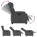 vidaXL Fotoliu rabatabil electric, gri închis, material textil