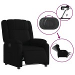 vidaXL Fotoliu rabatabil electric, negru, material textil