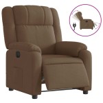 vidaXL Fotoliu rabatabil electric, maro, material textil