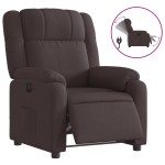 vidaXL Fotoliu rabatabil electric, maro închis, material textil