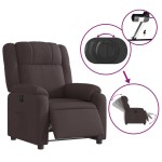 vidaXL Fotoliu rabatabil electric, maro închis, material textil