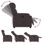 vidaXL Fotoliu rabatabil electric, maro închis, material textil