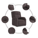 vidaXL Fotoliu rabatabil electric, maro închis, material textil