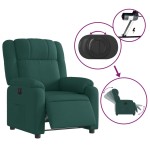 vidaXL Fotoliu rabatabil electric, verde închis, material textil vidaXL Fotoliu rabatabil electric, verde închis, material textil
