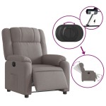 vidaXL Fotoliu rabatabil electric, gri taupe, material textil