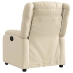 vidaXL Fotoliu rabatabil electric, crem, material textil