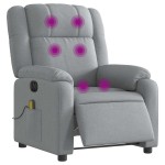vidaXL Fotoliu electric de masaj rabatabil, gri deschis, microfibră