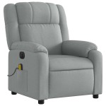 vidaXL Fotoliu electric de masaj rabatabil, gri deschis, microfibră