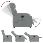 vidaXL Fotoliu electric de masaj rabatabil, gri deschis, microfibră