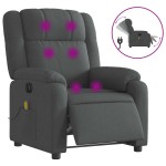 vidaXL Fotoliu electric de masaj rabatabil, gri închis, textil