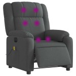 vidaXL Fotoliu electric de masaj rabatabil, gri închis, textil