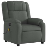 vidaXL Fotoliu electric de masaj rabatabil, gri închis, textil