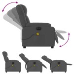 vidaXL Fotoliu electric de masaj rabatabil, gri închis, textil