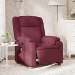 vidaXL Fotoliu electric de masaj rabatabil, roșu vin, textil vidaXL Fotoliu electric de masaj rabatabil, roșu vin, textil