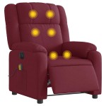 vidaXL Fotoliu electric de masaj rabatabil, roșu vin, textil vidaXL Fotoliu electric de masaj rabatabil, roșu vin, textil