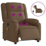 vidaXL Fotoliu electric de masaj rabatabil, maro, textil