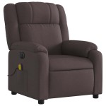 vidaXL Fotoliu electric de masaj rabatabil, maro închis, textil