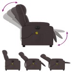 vidaXL Fotoliu electric de masaj rabatabil, maro închis, textil