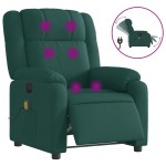 vidaXL Fotoliu electric de masaj rabatabil, verde închis, textil vidaXL Fotoliu electric de masaj rabatabil, verde închis, textil
