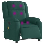 vidaXL Fotoliu electric de masaj rabatabil, verde închis, textil vidaXL Fotoliu electric de masaj rabatabil, verde închis, textil