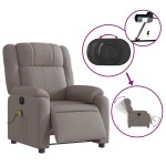 vidaXL Fotoliu electric de masaj rabatabil, gri taupe, textil