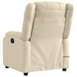 vidaXL Fotoliu electric de masaj rabatabil, crem, textil
