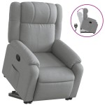 vidaXL Fotoliu rabatabil cu ridicare, gri deschis, material textil